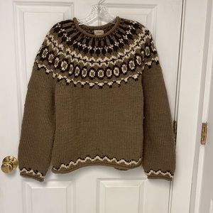 LLBean Icelandic sweater 100% wool Sz M
